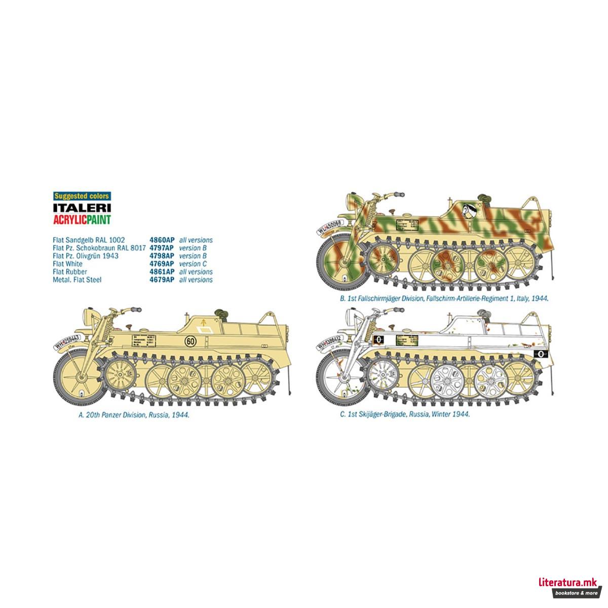Макета, Military Vehicles, Sd.Kfz. 2 Kettenkraftrad Typ HK 101, 1:9