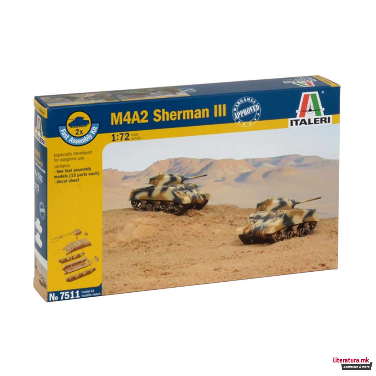 Макета, Military Vehicles - Fast Assembly, M4A2 Sherman III, 1:72 