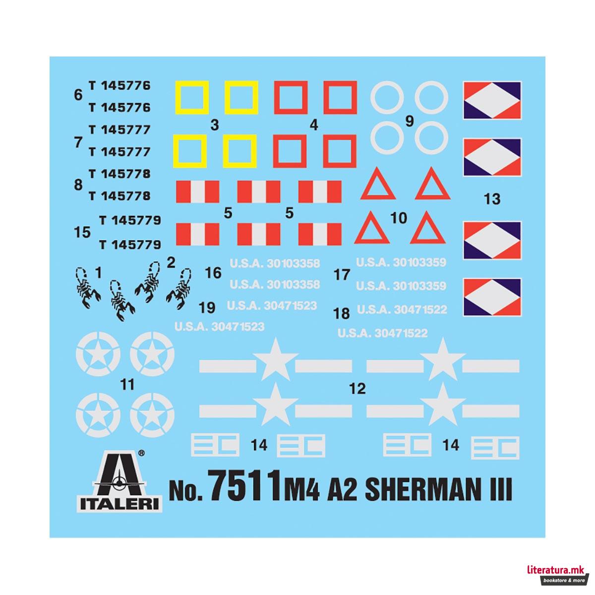 Макета, Military Vehicles - Fast Assembly, M4A2 Sherman III, 1:72 