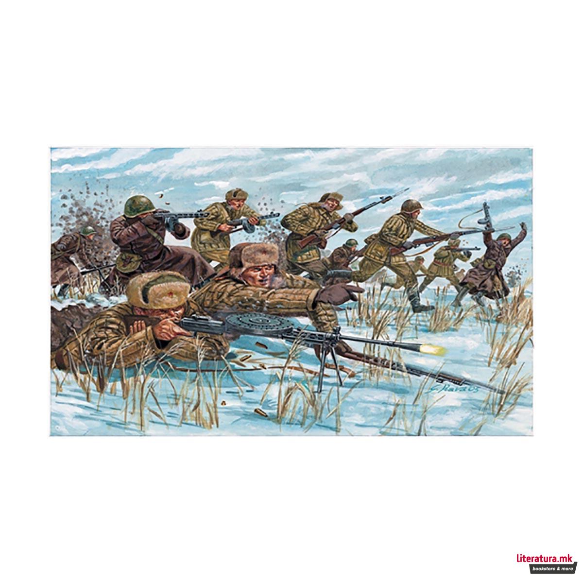 Макета - фигури, Miniatures, Russian Infantry - winter unit, 1:72 