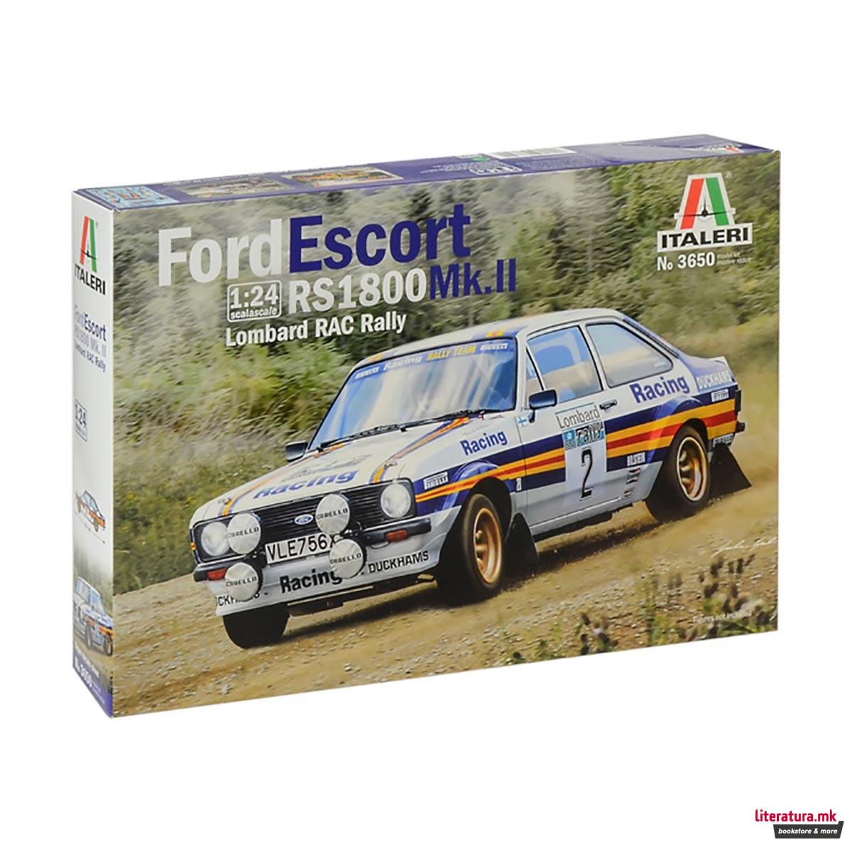 Макета, Cars and Bikes, Ford Escort RS 1800 Mk.II Lombard RAC Rally, 1:24 