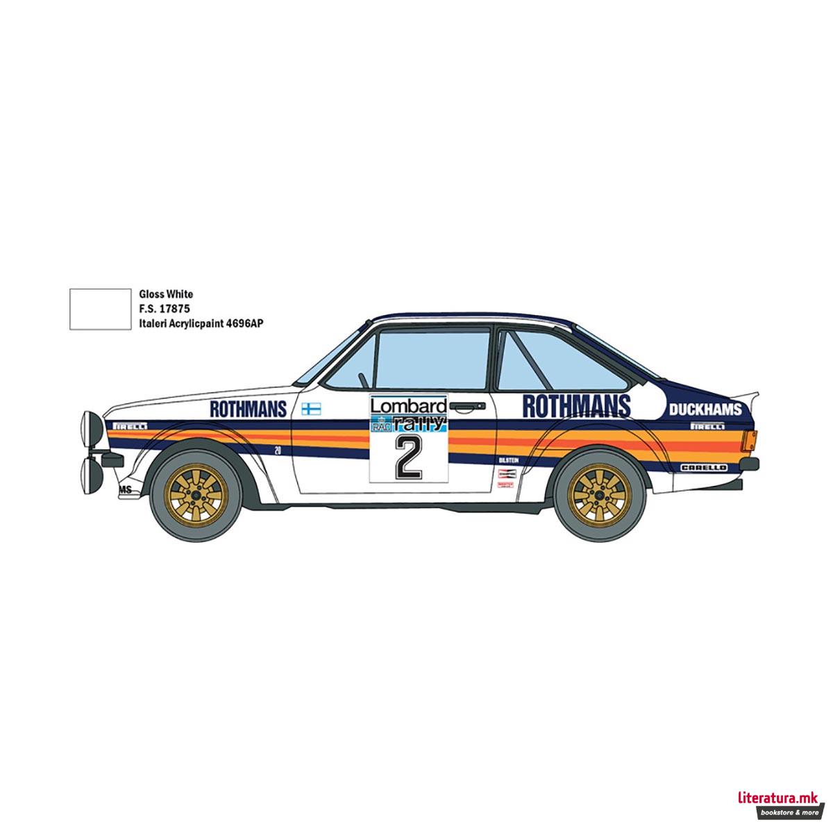 Макета, Cars and Bikes, Ford Escort RS 1800 Mk.II Lombard RAC Rally, 1:24 