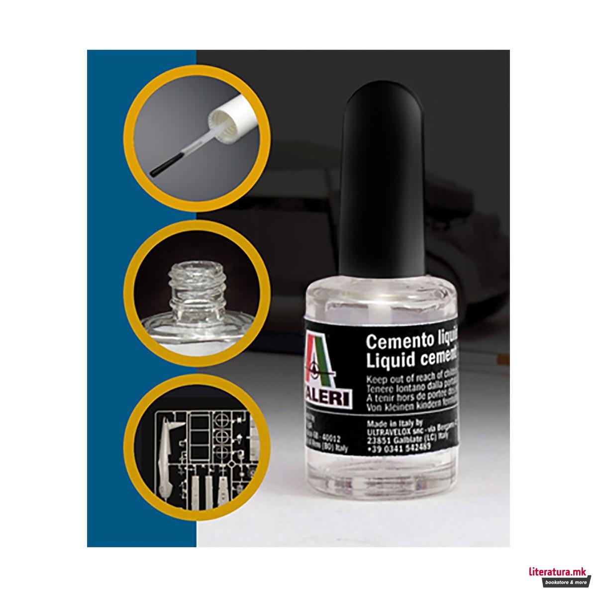 Течен цемент за макета со голема четка, 15мл 