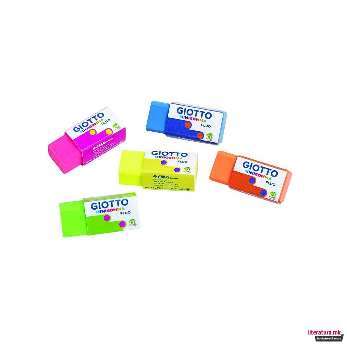 Гума, Giotto, Minigomma Fluo Colours, 5 бои 