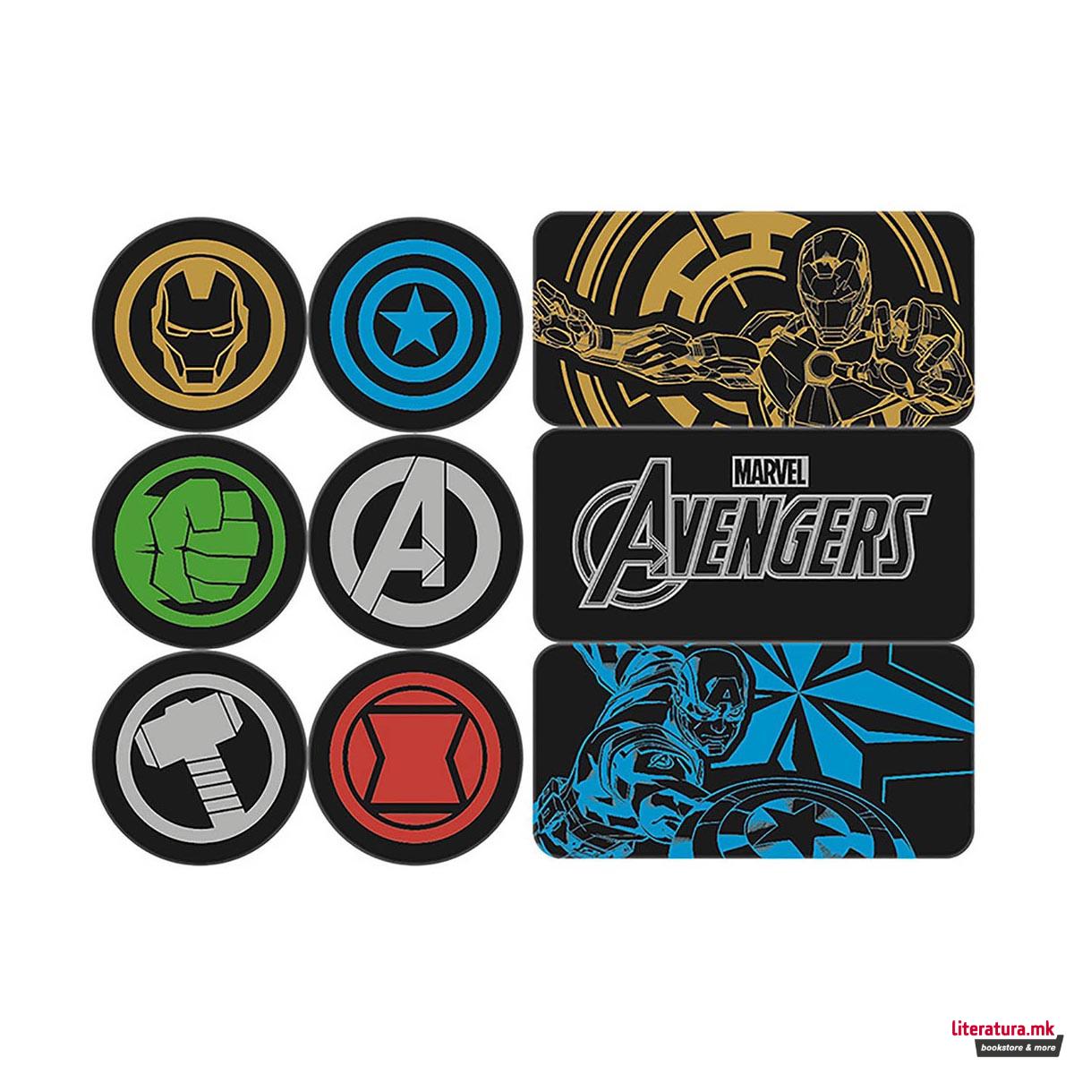 Сет магнети, Marvel - Avengers Logos, 1/6 
