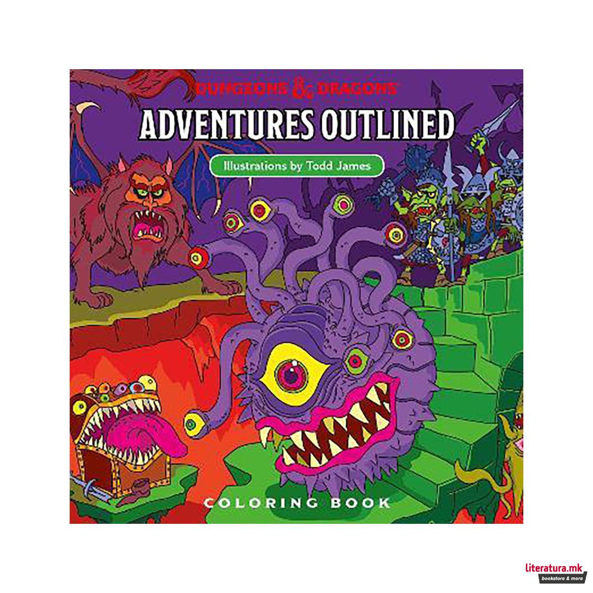 Dungeons & Dragons Adventures Outlined Coloring Book 
