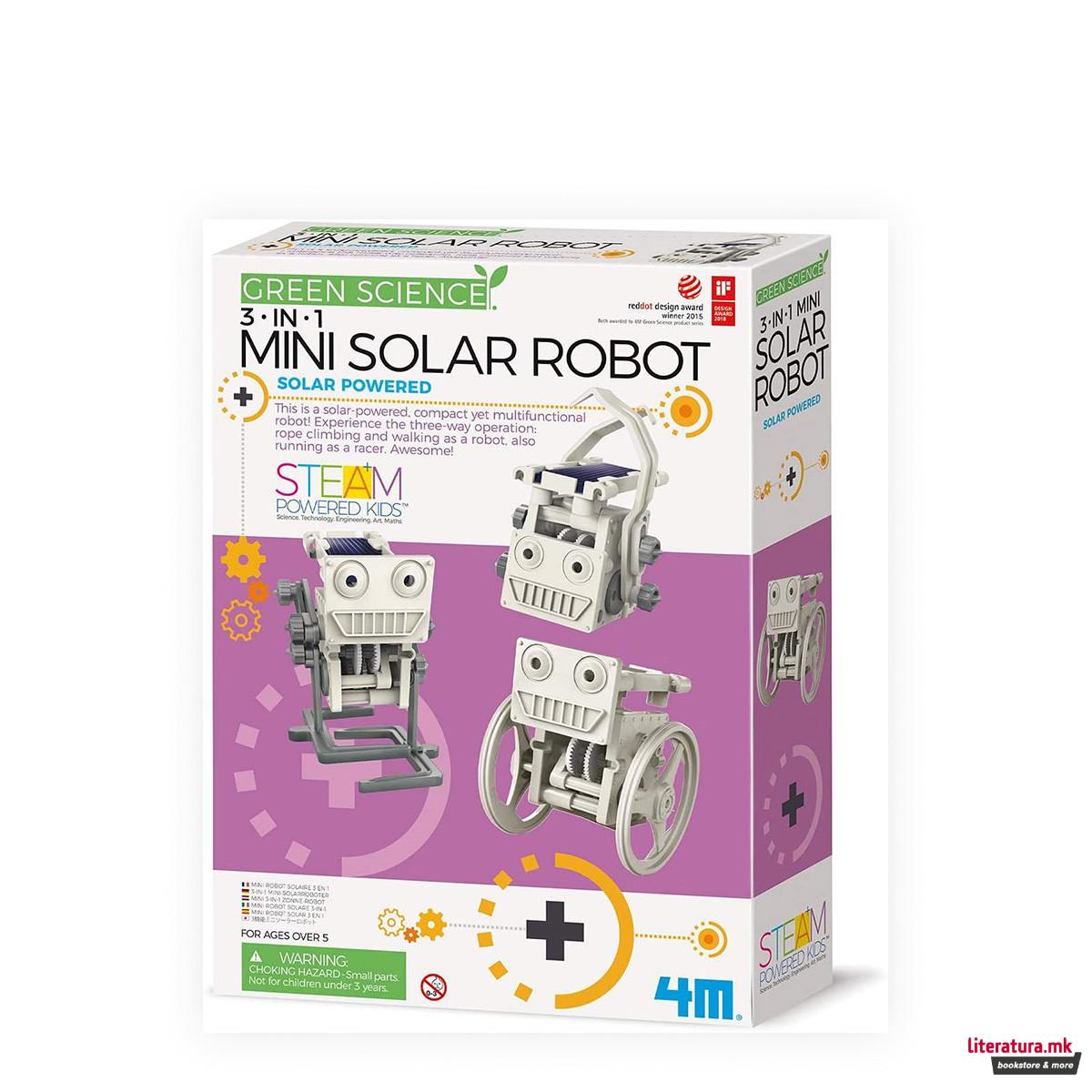 STEM-сет, Green Science, 3 In 1 Mini Solar Robot 