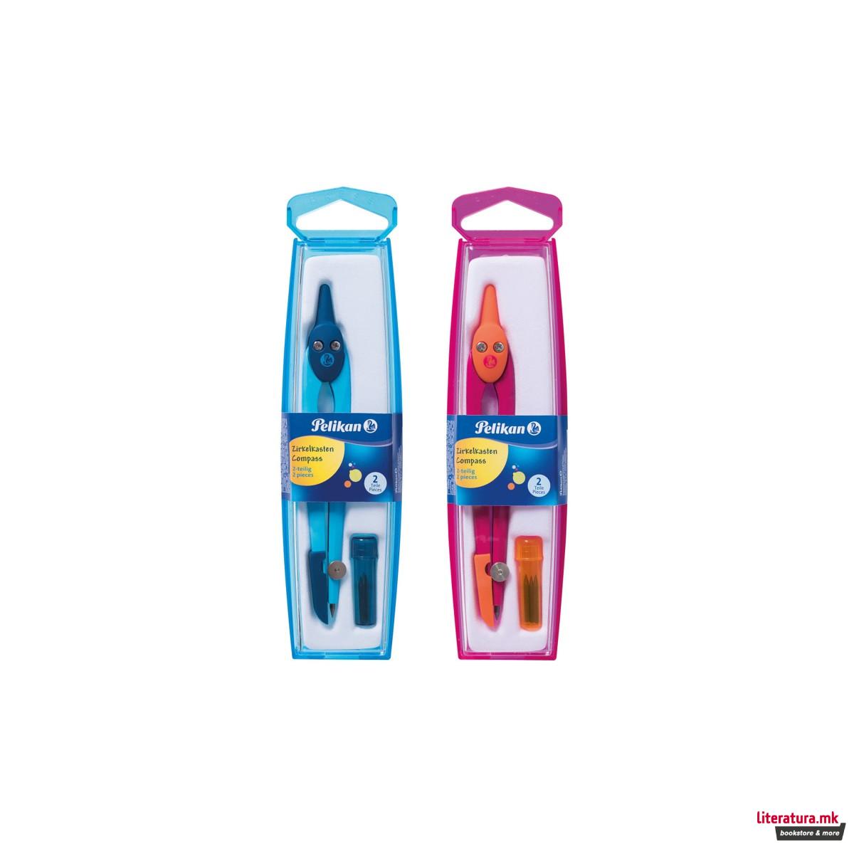 Метален шестар со мини, Pelikan, Colors, 2 бои 