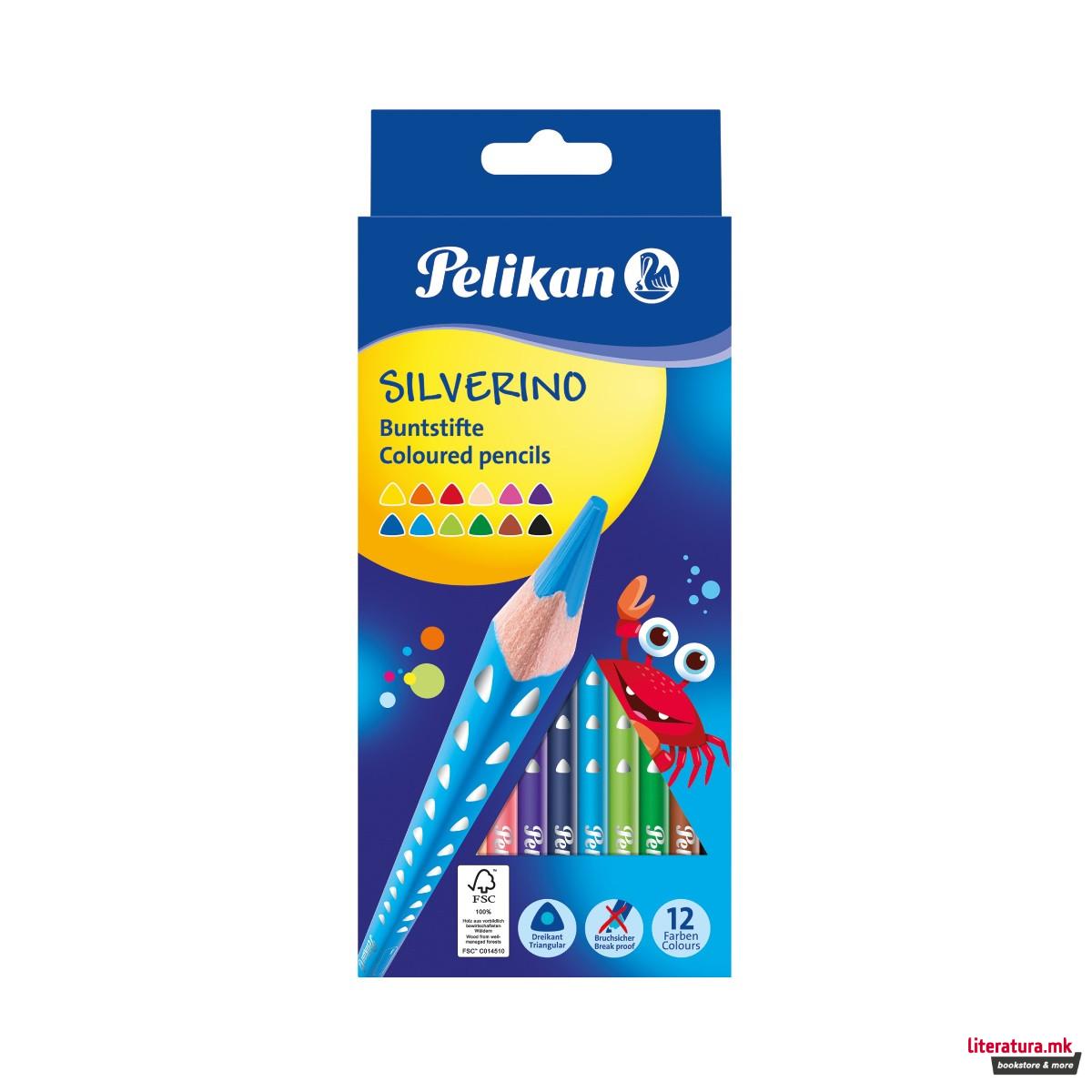 Дрвени боици, Pelikan, Silverino, 12 бои 