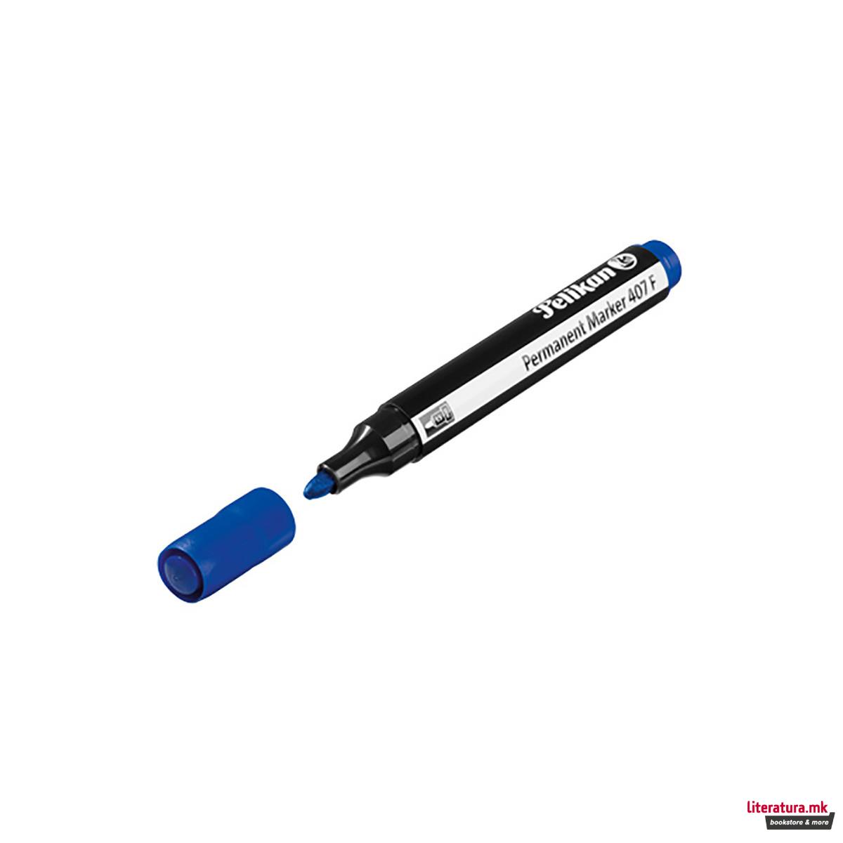 Перманентен маркер, Pelikan, 407F, син 