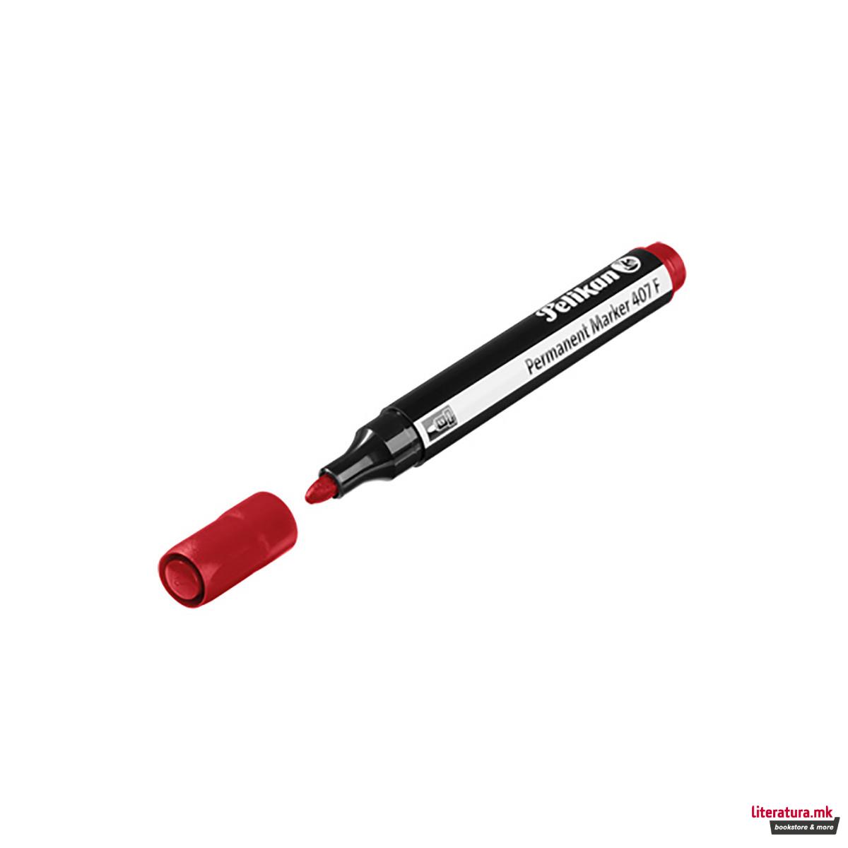 Перманентен маркер, Pelikan, 407F, црвен 