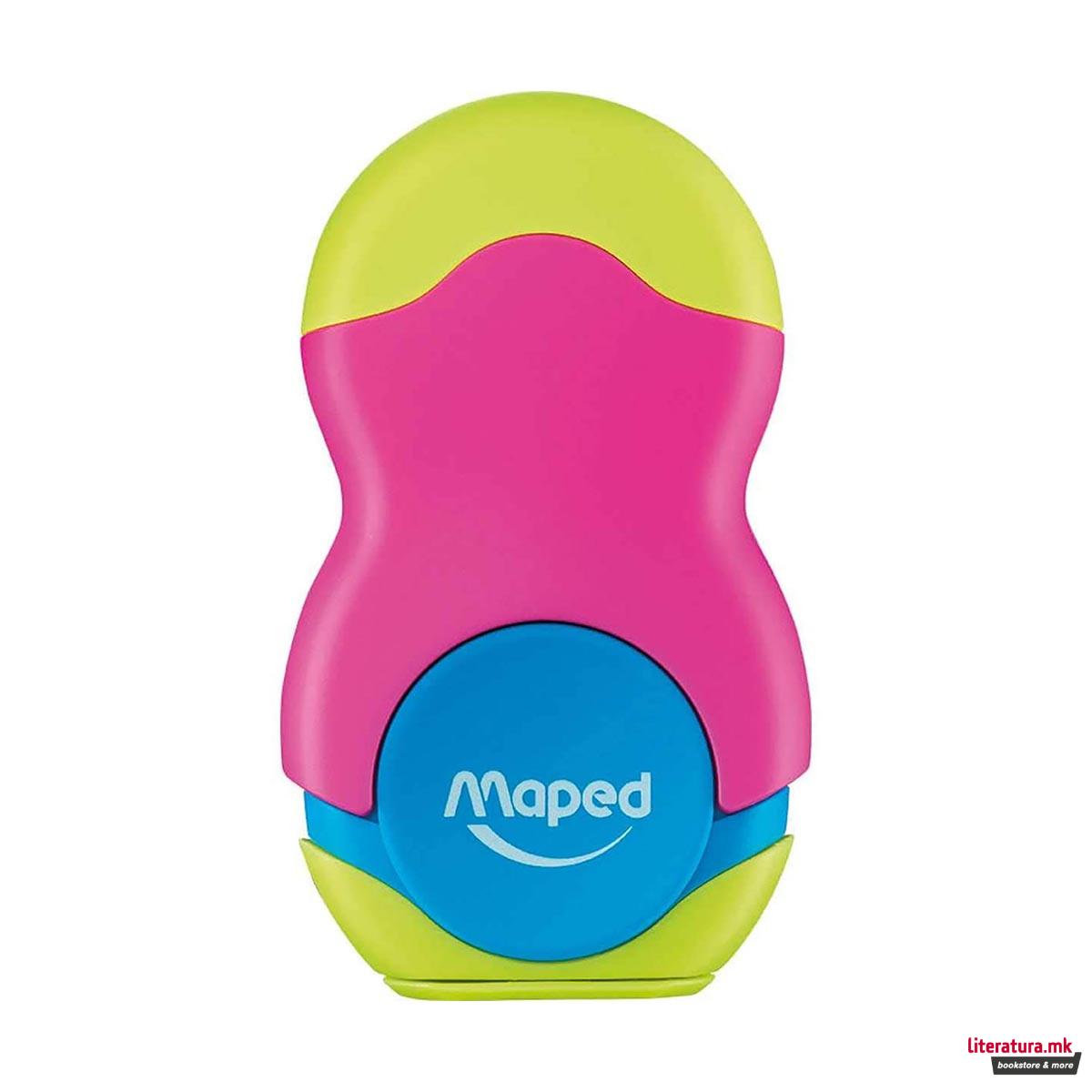 Острилка со гума, Loopy - 2 отвори, 3 бои 