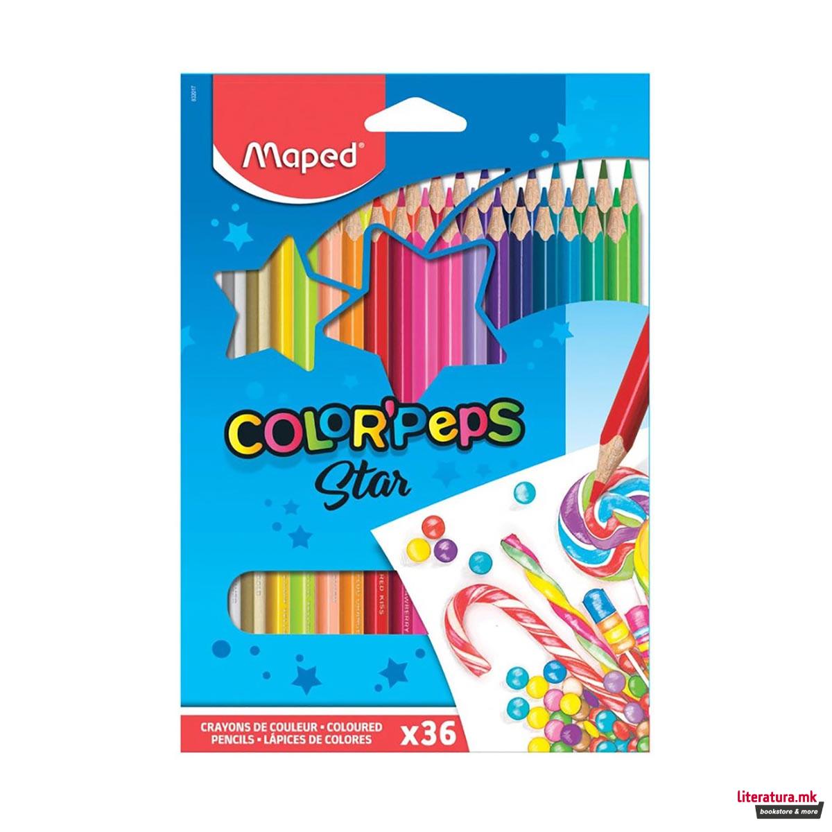 Дрвени боици, Maped, Color'Peps, 1/36