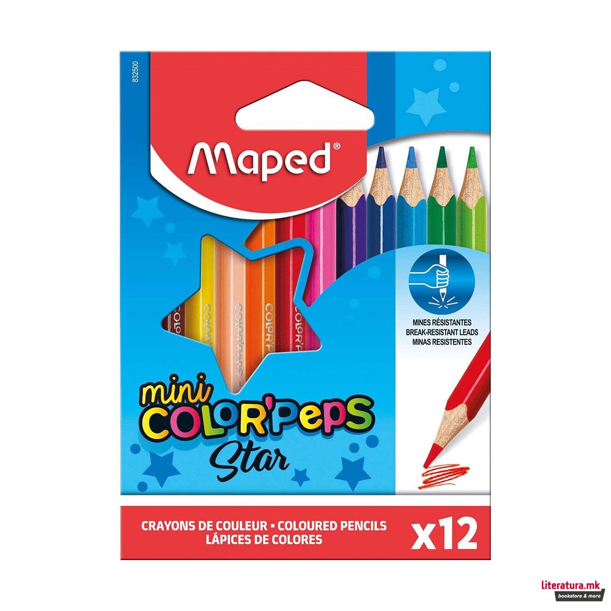 Дрвени боици, Maped, Color'Peps Mini, 1/12 