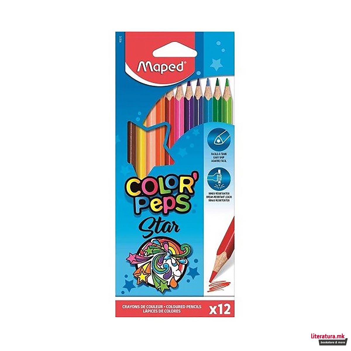 Дрвени боици, Maped, Color'Peps Star, 1/12 