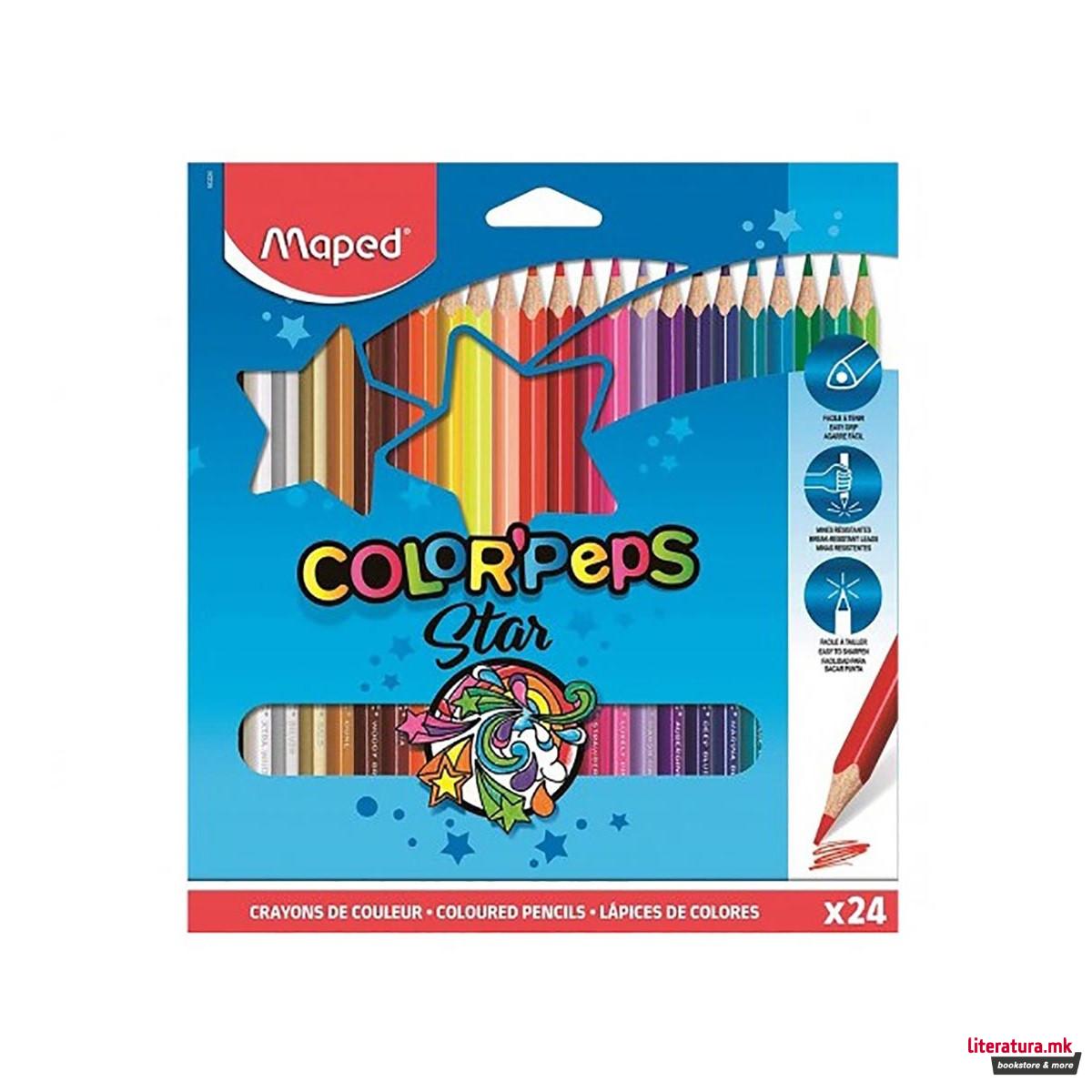 Дрвени боици, Maped, Color'Peps, 1/24 