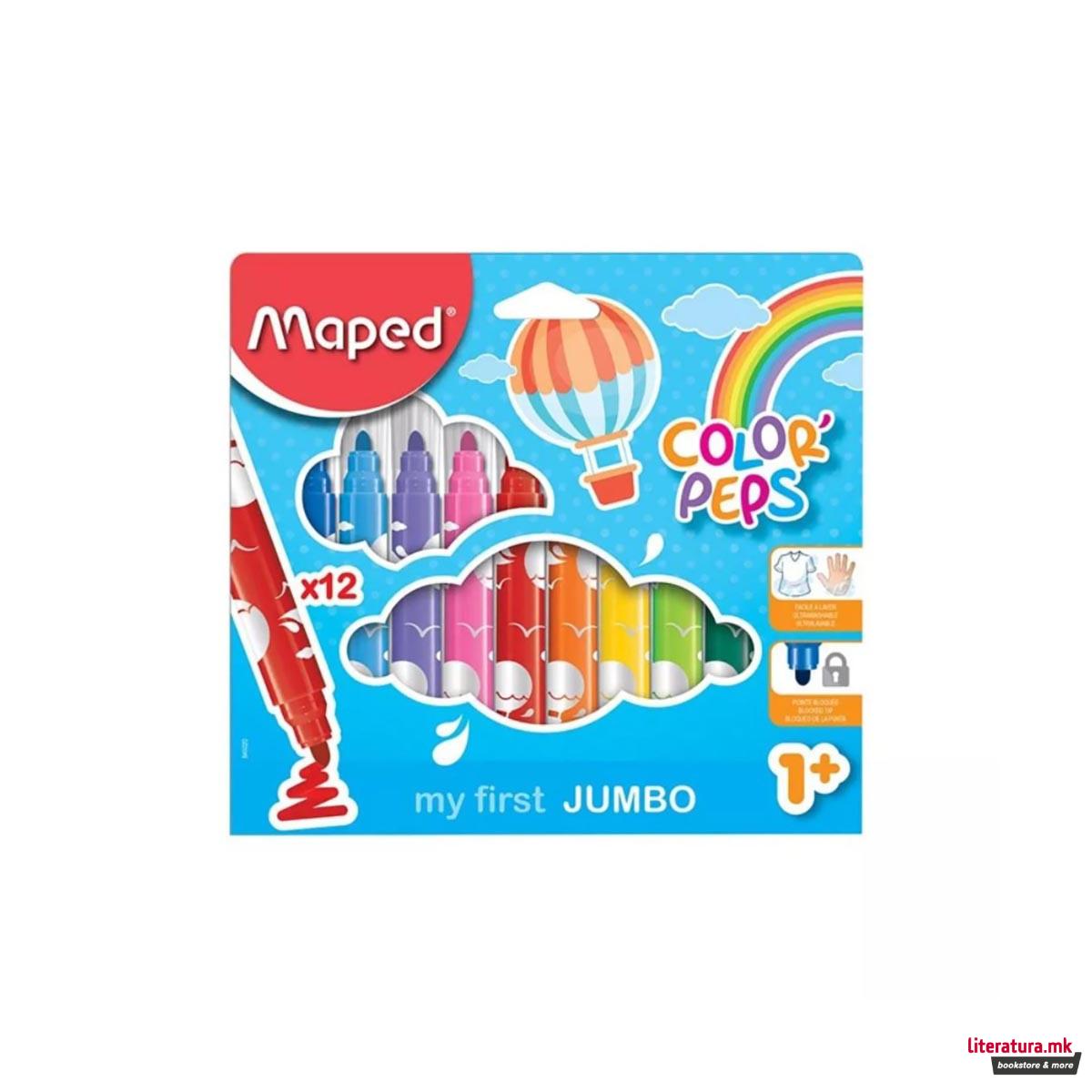 Фломастери, Maped, Color'Peps Maxi, 1/12