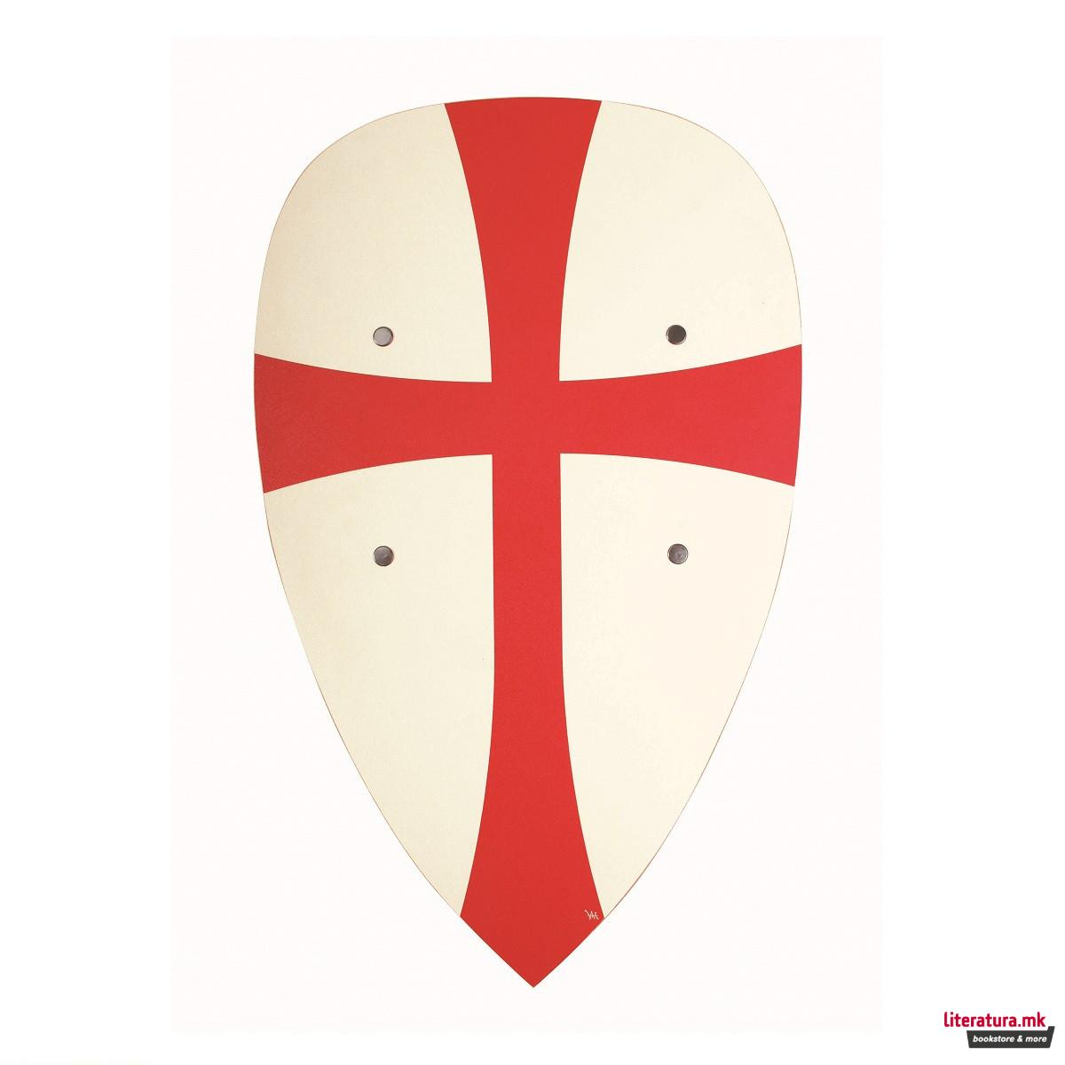 Темпларски штит, Cross, црвен, 30x50cm 