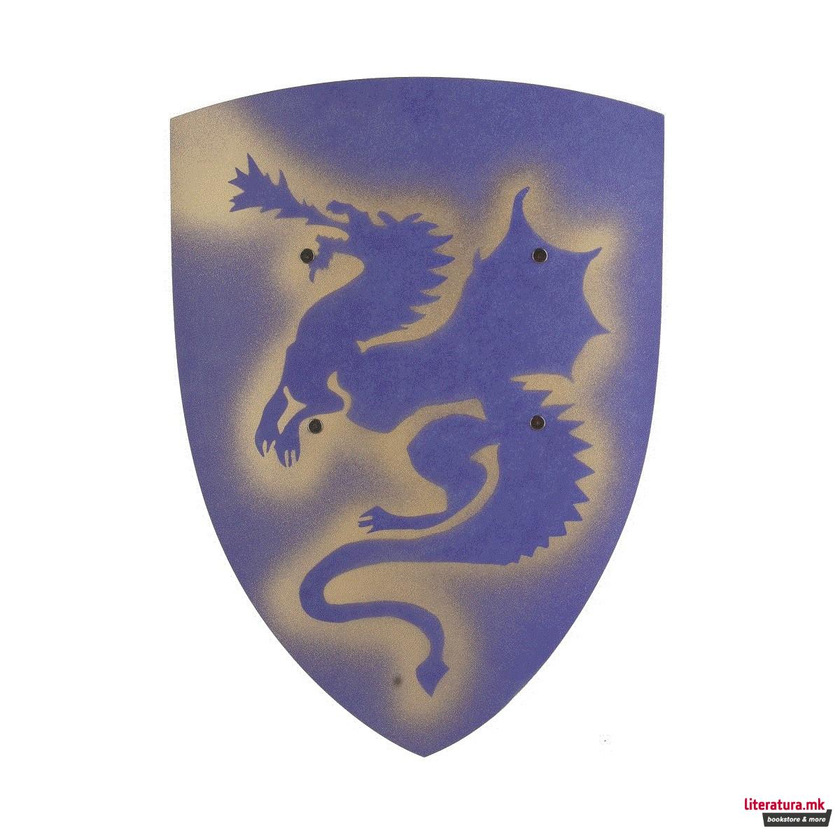 Штит, Dragon, син, 27x37cm 