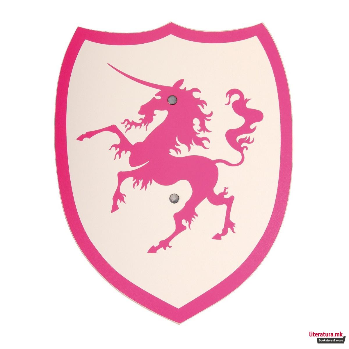 Штит, Princess Unicorn, розев, 27x34cm 