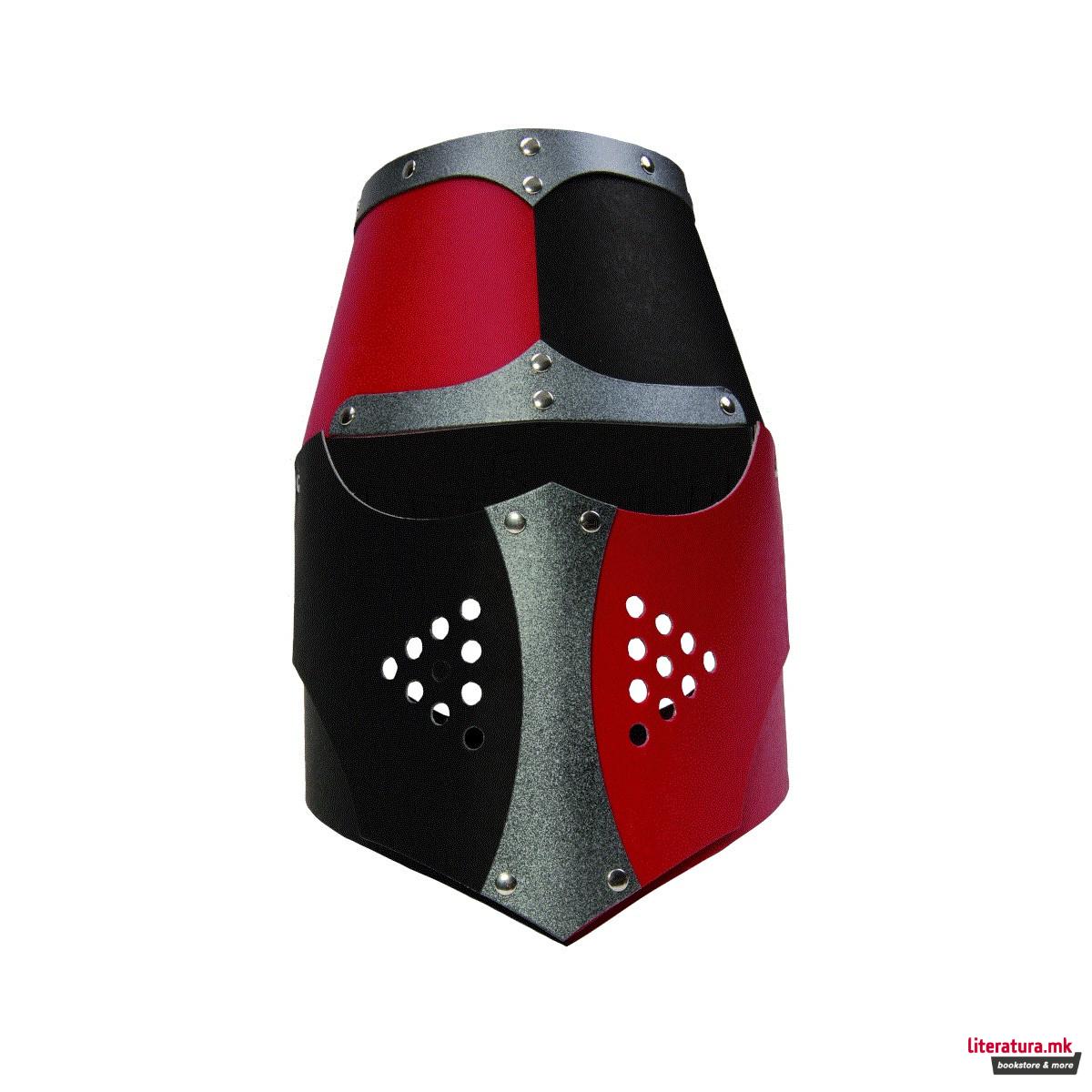 Нормански шлем, црно-црвен 