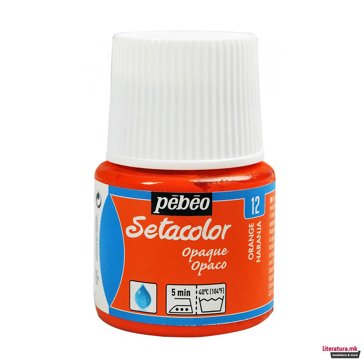 Боја за текстил, Pebeo, Setacolor Opaque, 45мл, orange 