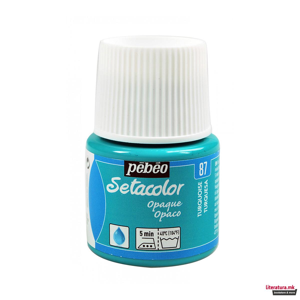 Боја за текстил, Pebeo, Setacolor Opaque, 45мл, turquoise 