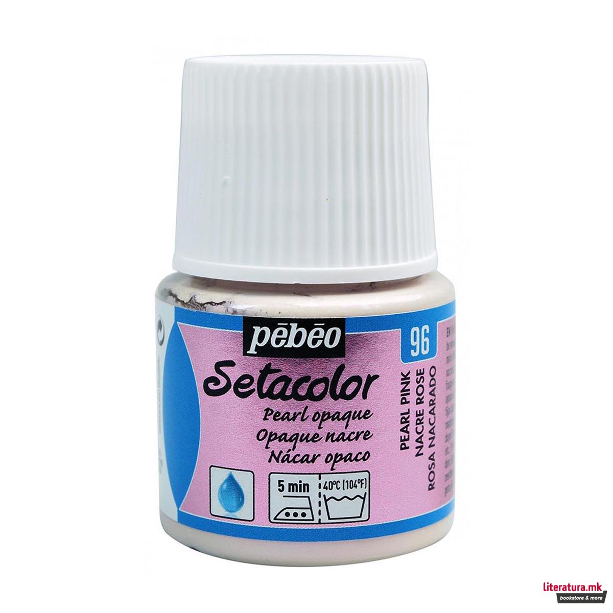 Боја за текстил, Pebeo, Setacolor Pearl, 45мл, pearl pink 