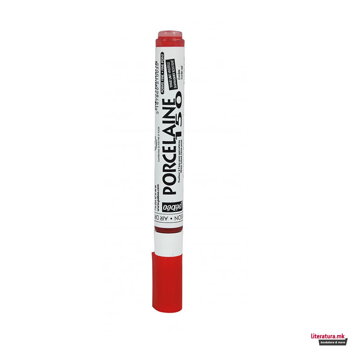 Маркер за порцелан, Pebeo, Porcelaine150, 0.7мм, scarlet red 