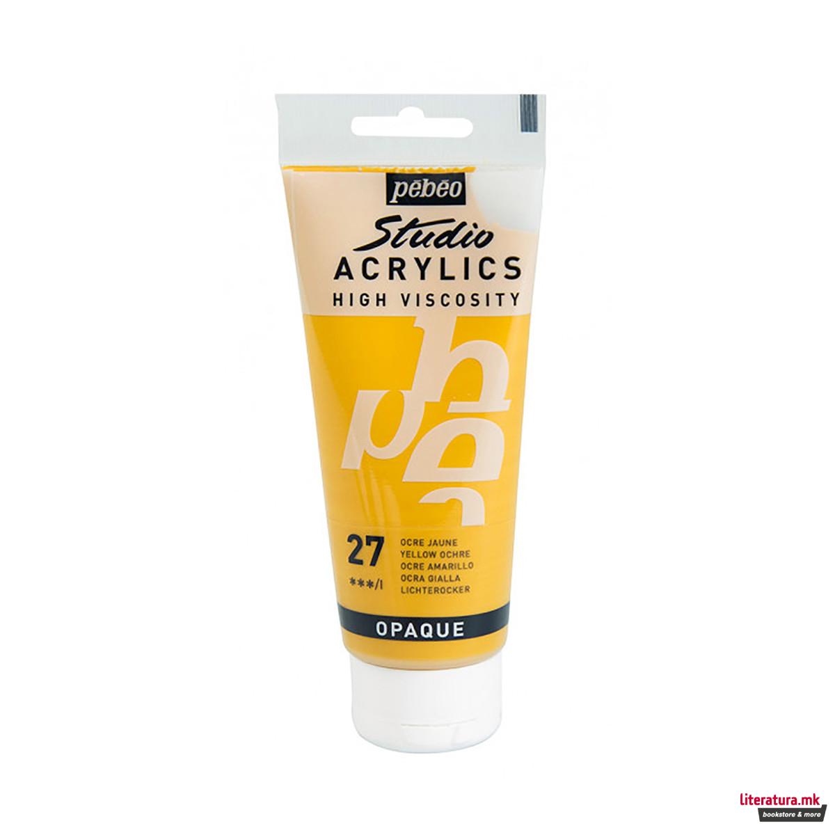 Акрилна боја, Pebeo, Studio Acrylics, 100 мл, yellow ochre 