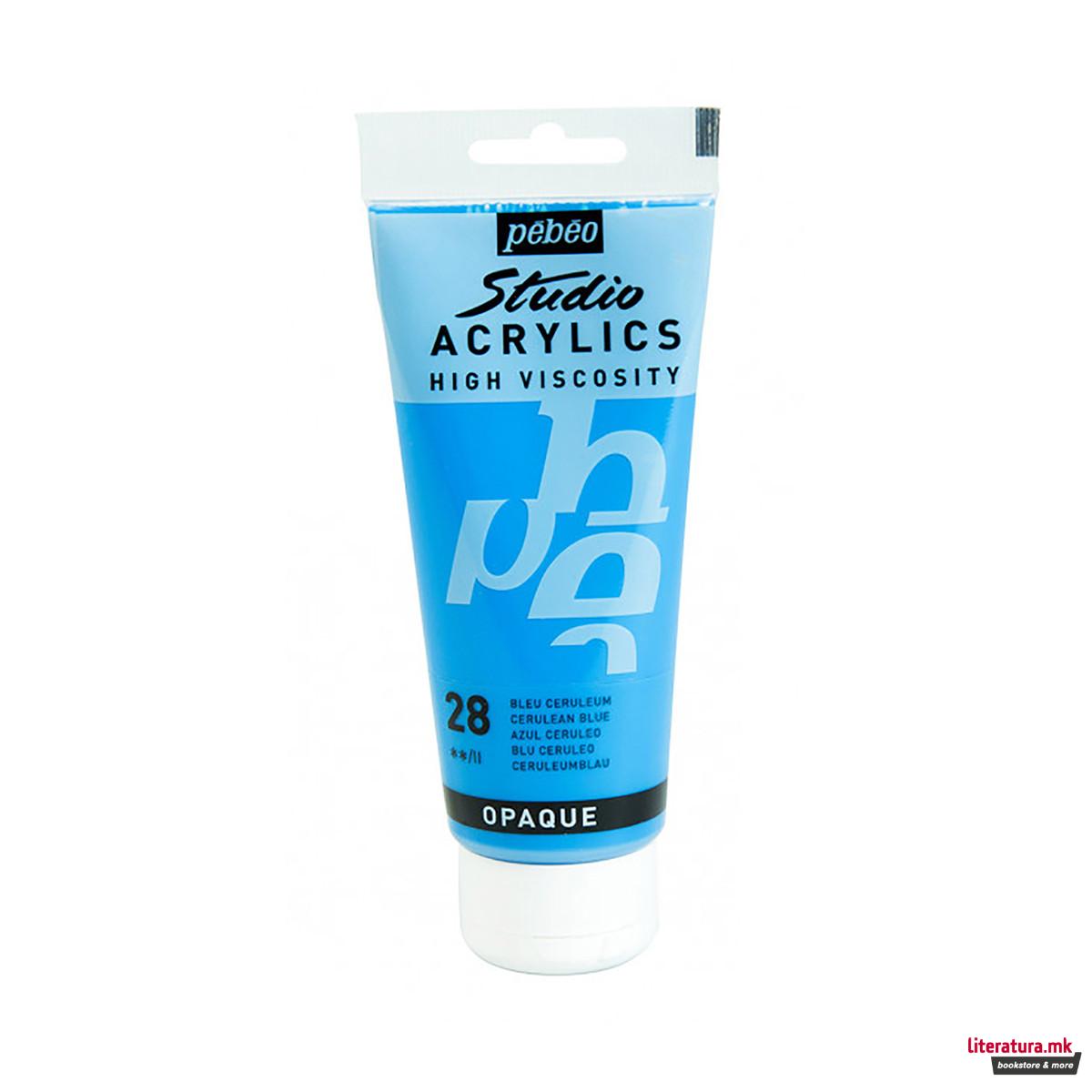 Акрилна боја, Pebeo, Studio Acrylics, 100 мл, cerulean blue 