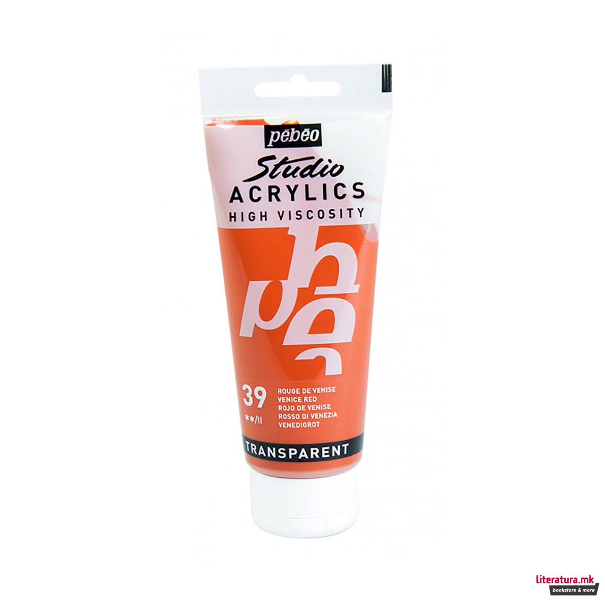 Акрилна боја, Pebeo, Studio Acrylics, 100 мл, venice red 