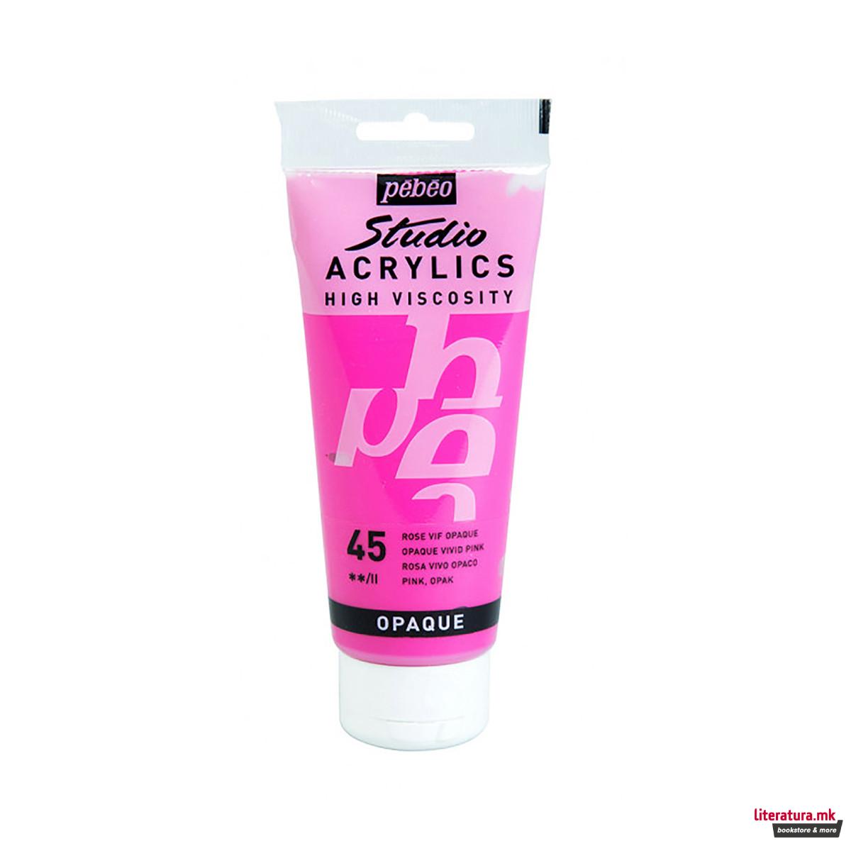 Акрилна боја, Pebeo, Studio Acrylics, 100 мл, vivid pink 