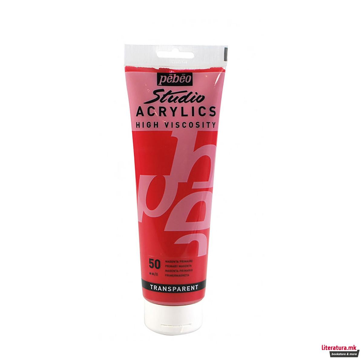 Акрилна боја, Pebeo, Studio Acrylics, 100 мл, primary магента 