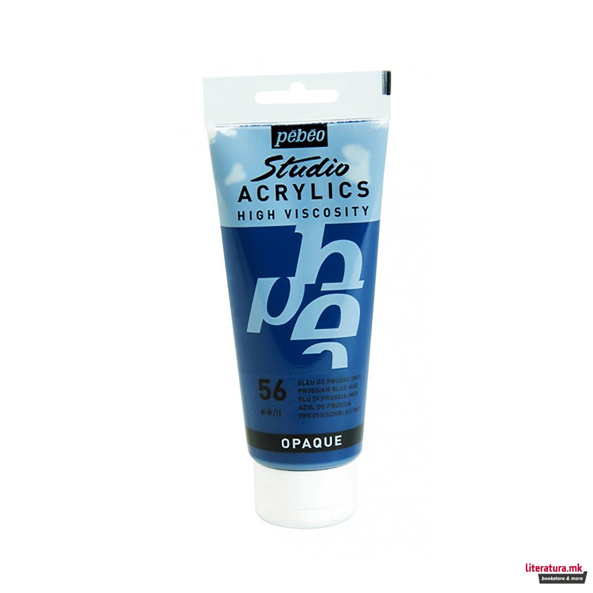 Акрилна боја, Pebeo, Studio Acrylics, 100 мл, prussian blue