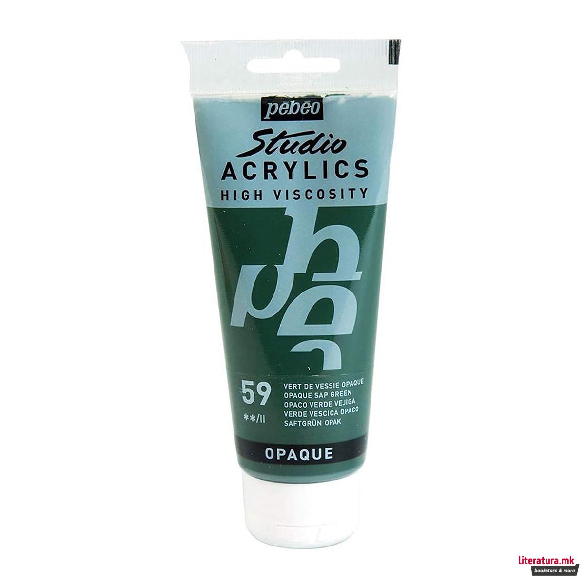 Акрилна боја, Pebeo, Studio Acrylics, 100 мл, opaque sap green