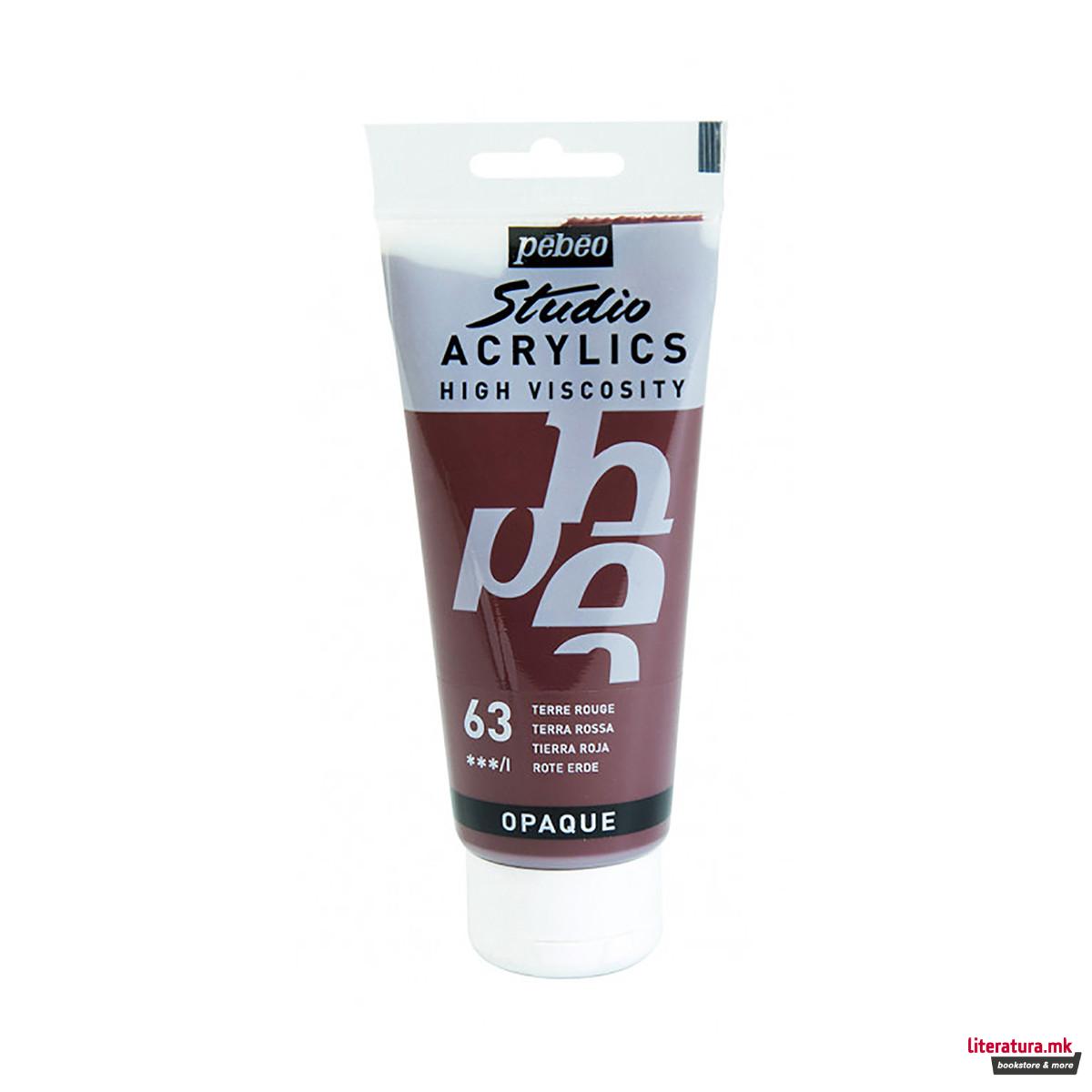 Акрилна боја, Pebeo, Studio Acrylics, 100 мл, terra rosa 