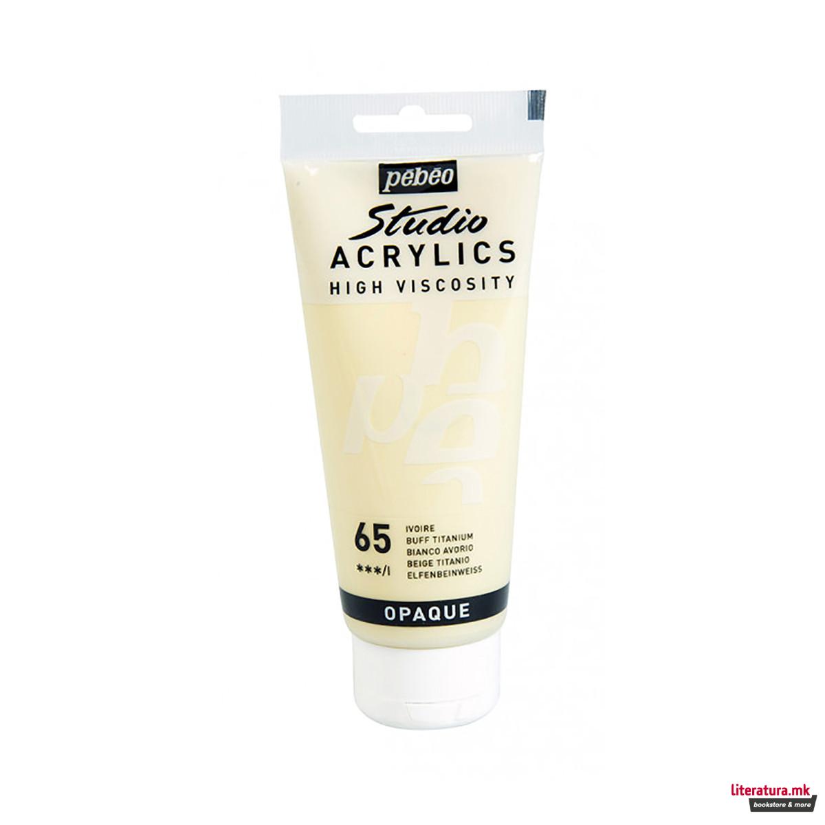 Акрилна боја, Pebeo, Studio Acrylics, 100 мл, buff titanium 