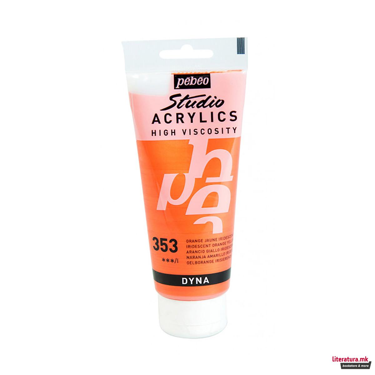Акрилна боја, Pebeo, Studio Acrylics, 100 мл, iridescent orange 