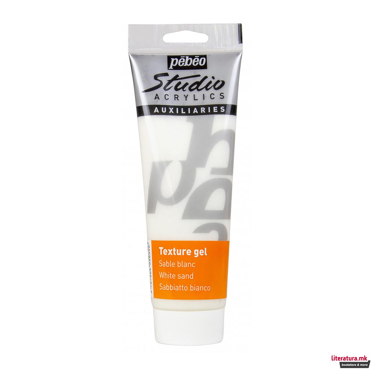 Гел за текстура - песок, Pebeo, Studio Acrylics Auxiliaries, Texture gel, 250мл, bel 