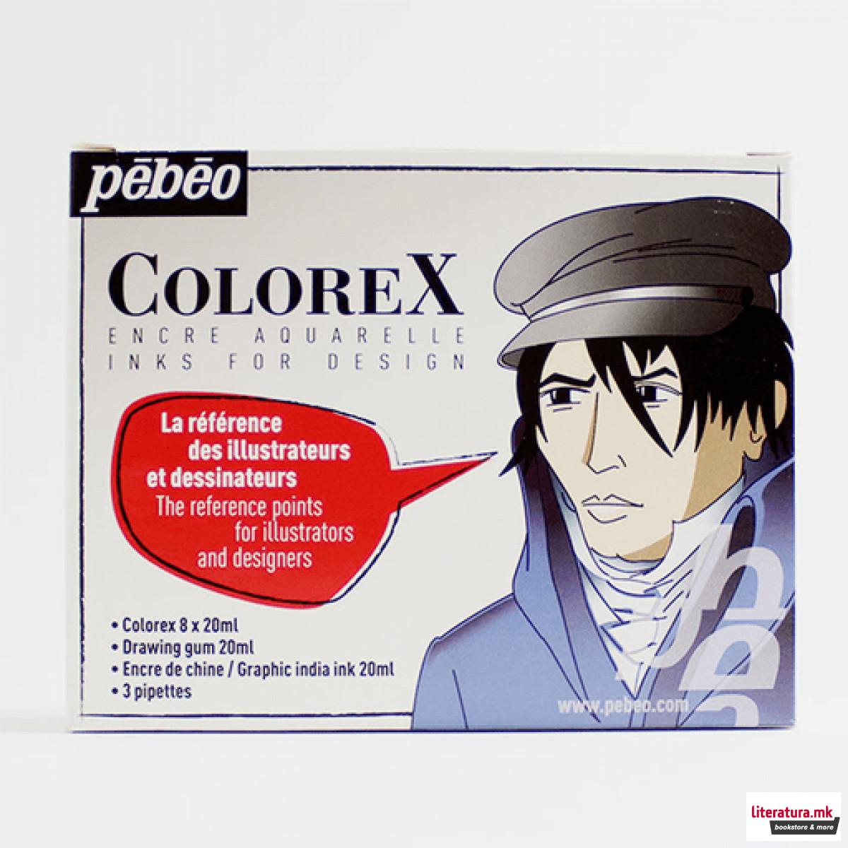 Сет тушеви на водена база + pipeti, Pebeo, ColoreX, BD Illustrator Kit, 10 x 20 мл 