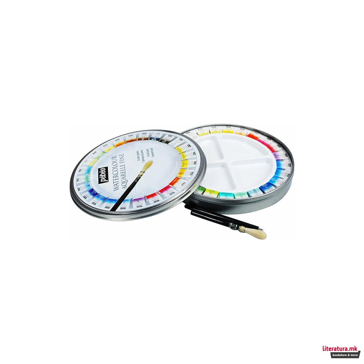 Сет акварели + четка, Pebeo, Aquarelle Fine, 24 бои 