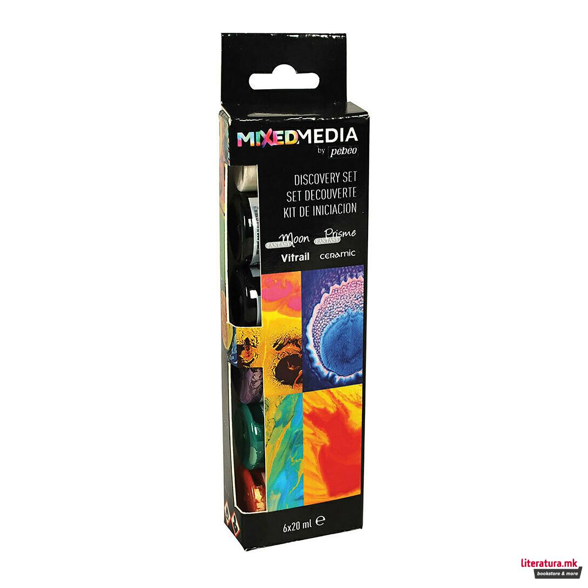 Сет бои - Mixed Media, Pebeo, Mixed Media Discovery Set, 6 x 20 мл 