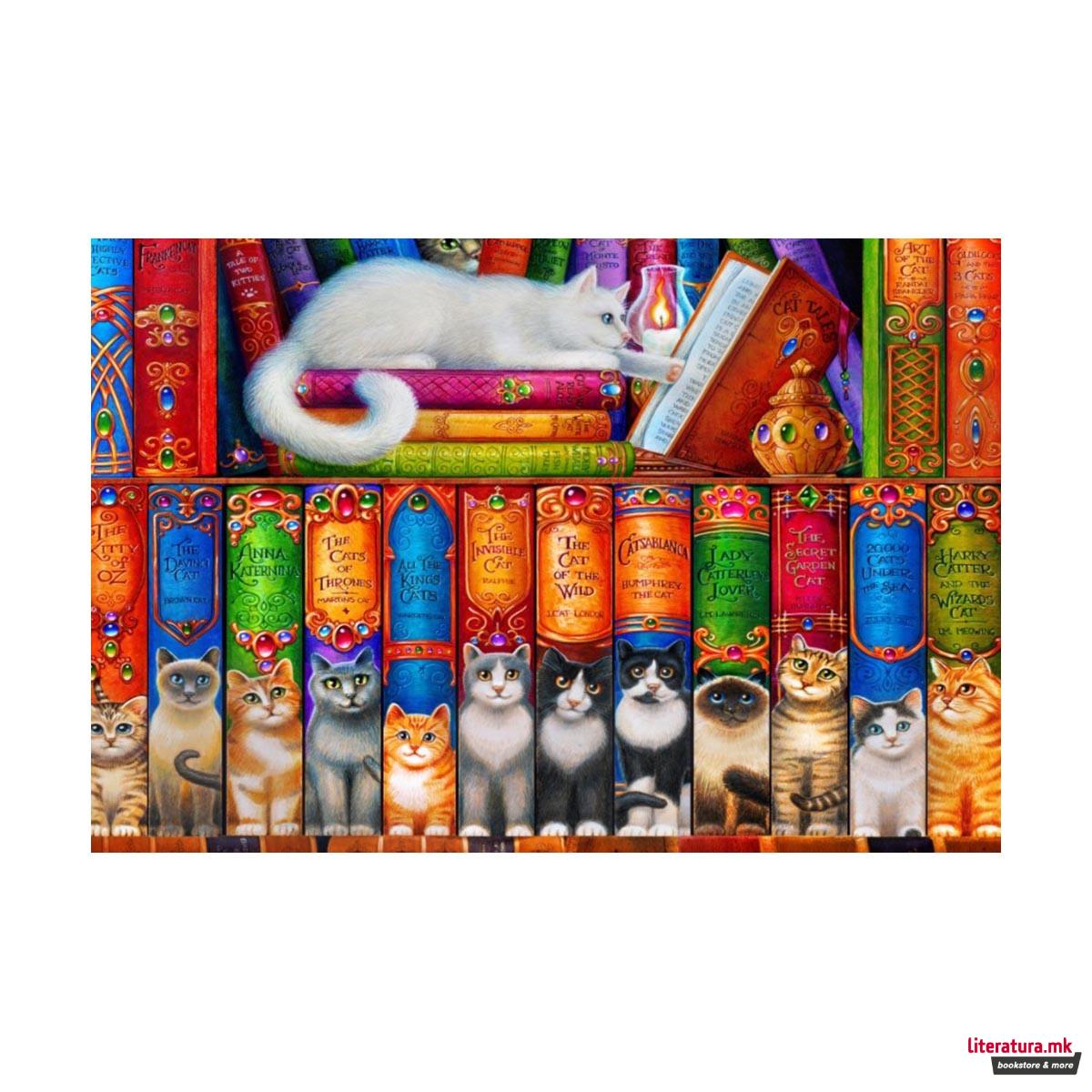 Сложувалка, Cat Bookshelf, 1000 парчиња 