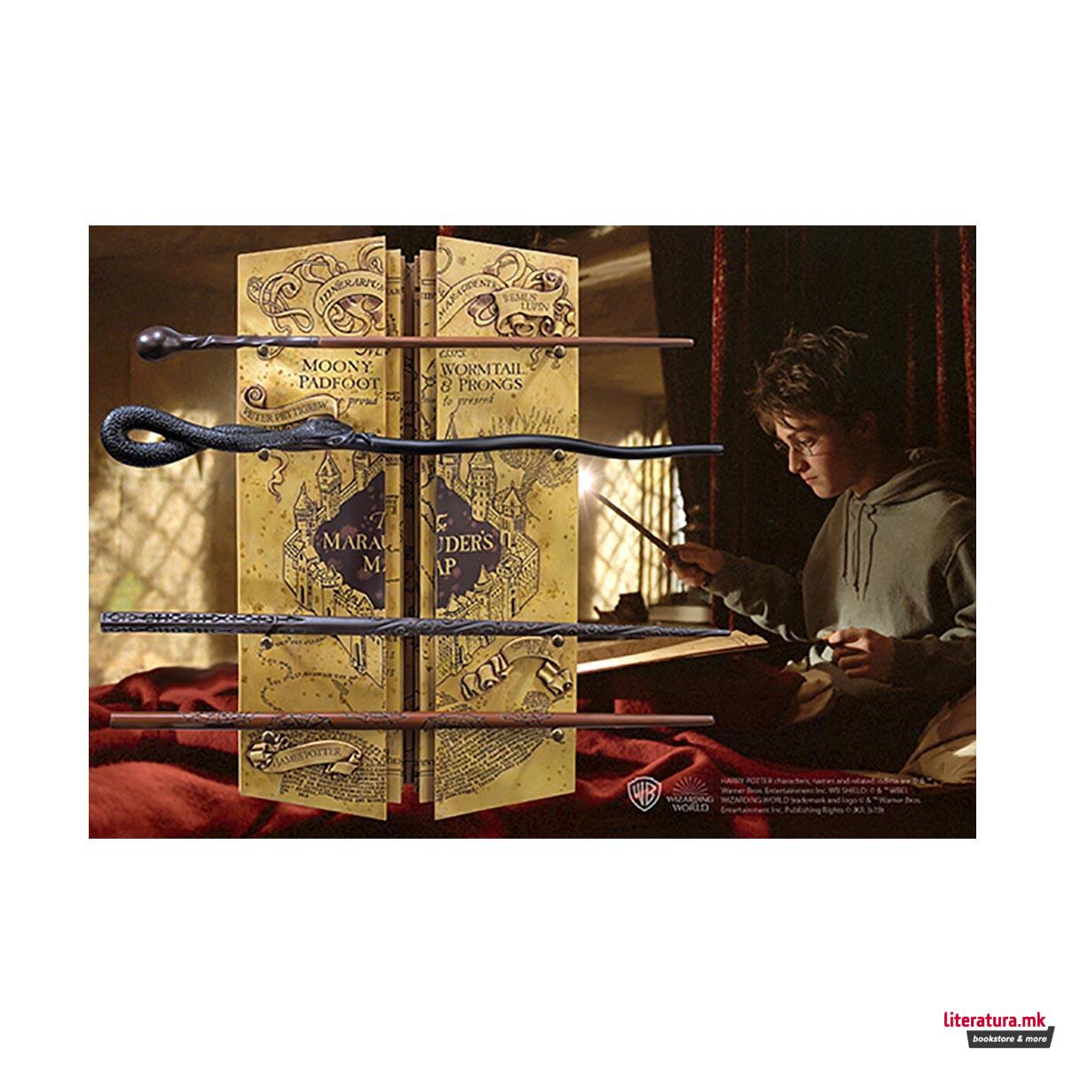 Сет стапчиња + мапа, Harry Potter - The Marauders Wand Collection 