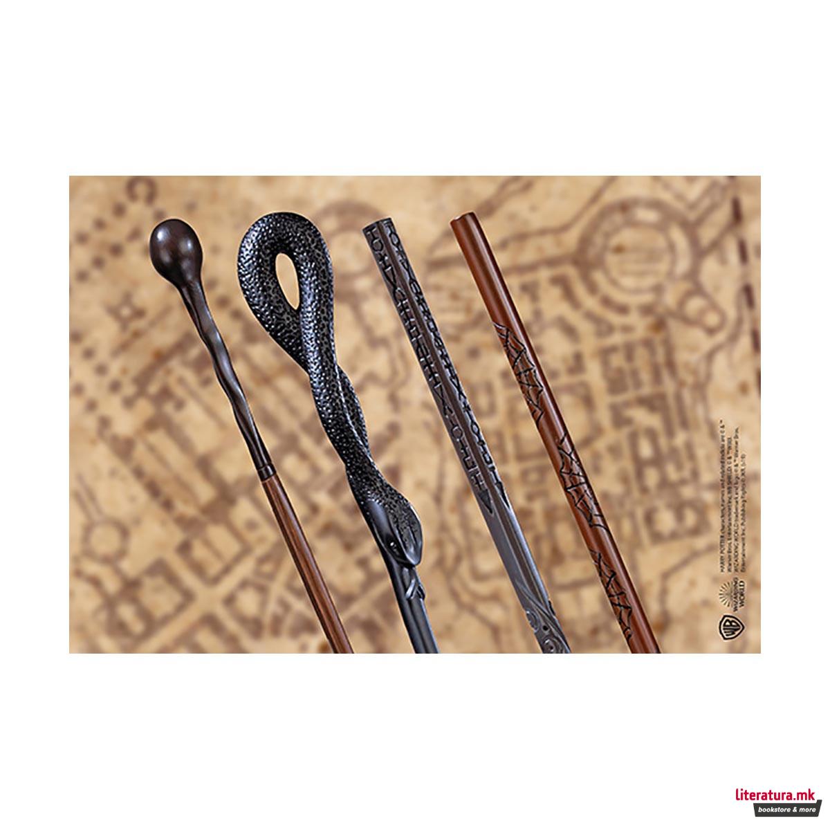 Сет стапчиња + мапа, Harry Potter - The Marauders Wand Collection 