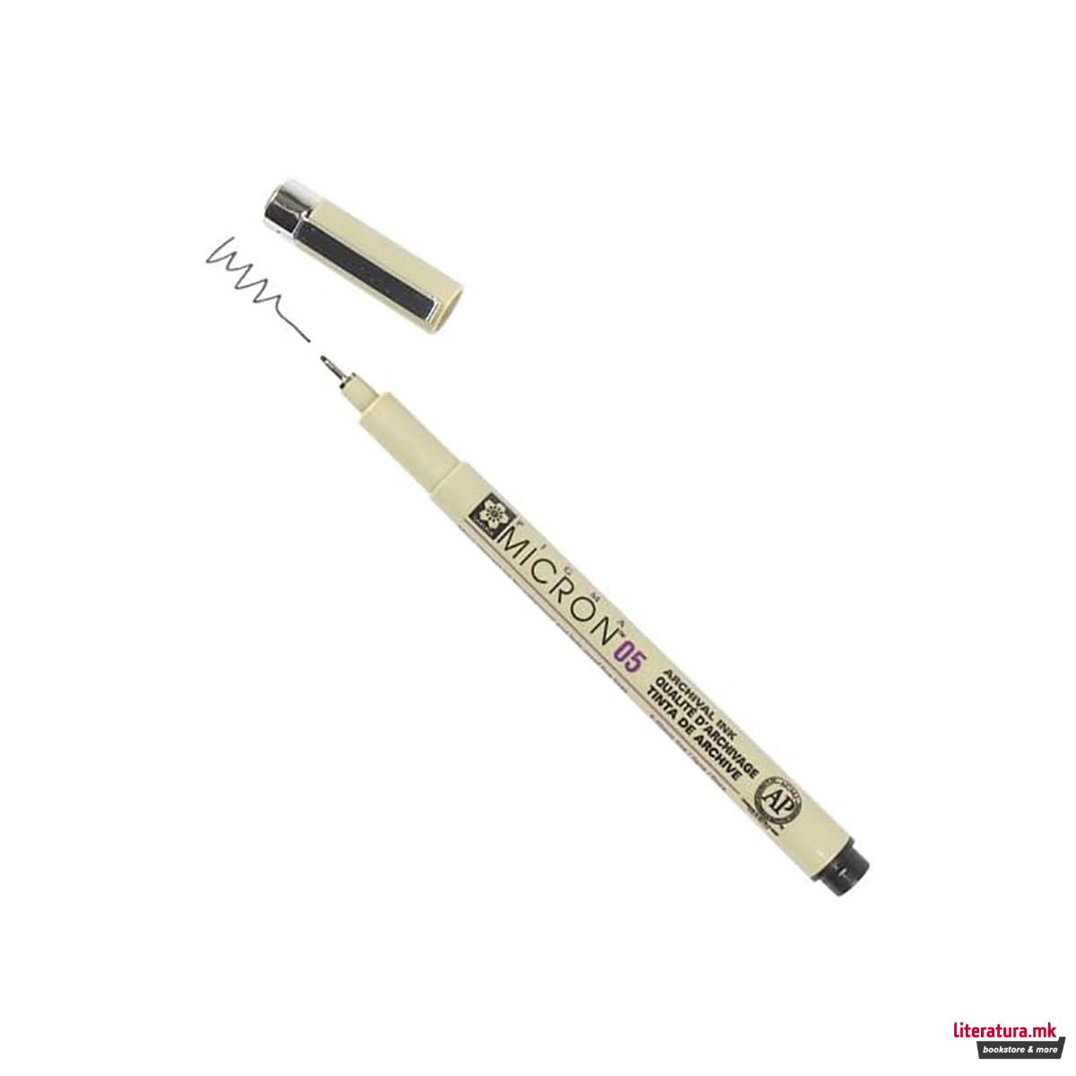 Фајнлајнер - блистер, Sakura, Pigma Micron 05, 0.45 мм, црн 