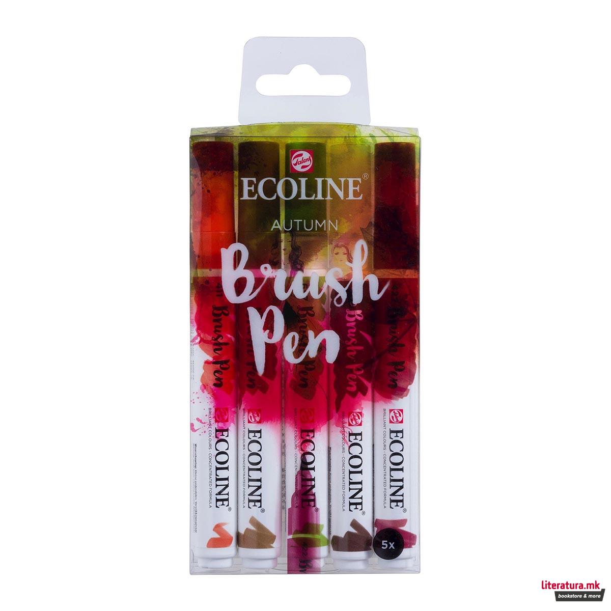 Сет од 5 брашпенс, TALENS, Ecoline Brush Pen set, autumn 