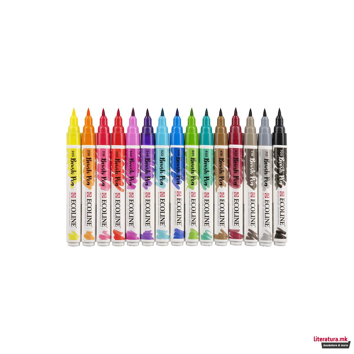 Сет од 15 брашпенс, TALENS, Ecoline Brush Pen set 