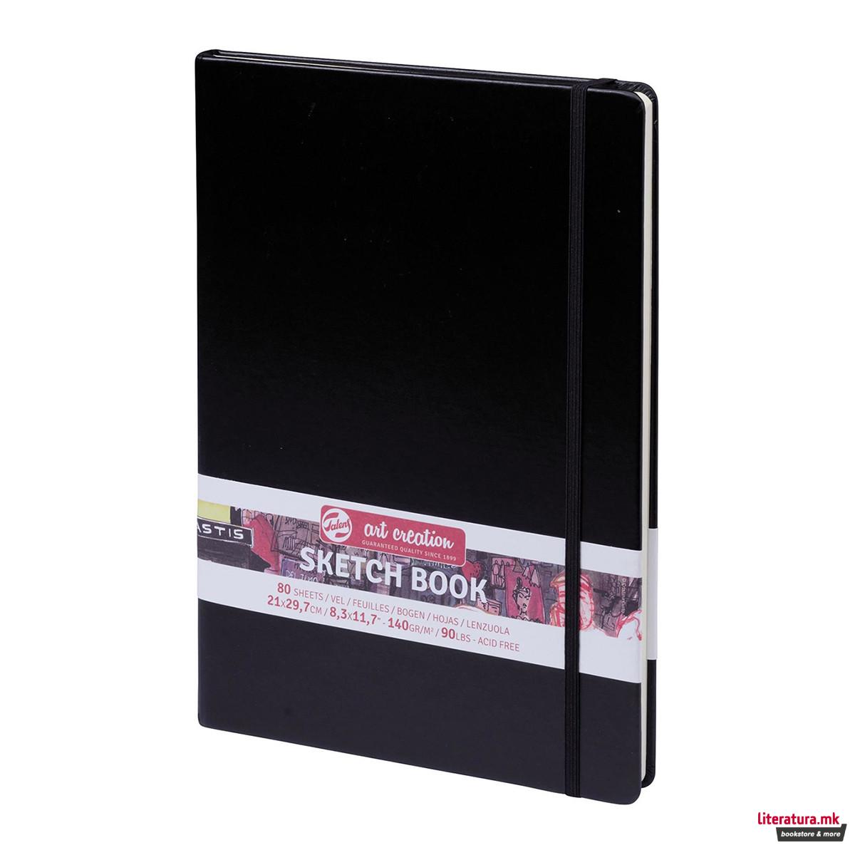 Скицник, Talens Art Creation, 21 x 29.7 цм, 140 g, црн 